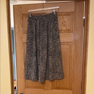 Elegant Black and Cream Women's midi Skirt